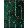 Kilimas 160 × 220 cm, butelių žalios ir auksinės spalvos ESTEMA ARTDECO