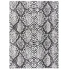 Kilimas su gyvatės rašto ornamentu 160x220 cm juodos ir kreminės spalvos