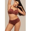 Kinga Brown Comfort P-861/2 rudos moteriškos kelnaitės su dvigubu tulu