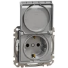 Kištukinis lizdas su įžeminimu ir dangteliu Schneider Electric Sedna Design SDD213024 (IP44, aliuminis)