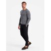 Klasikinis BASIC vyriškas viskozės megztinis su apvalia iškirpte pilkos melsvos spalvos V1 OM 0106