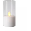 Pakabinamas šviestuvas LED žvakė su tikro stiklo gaubtu, 10 cm
