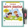 KNYGA Lengva rašyti skaičius. Įspausti grioveliai rašyti. Išnykstančio rašalo tušinukas su laikikliu + širdelės. Daugkartinio naudojimo pratybos 4-6 metų vaikams.