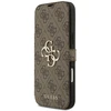 Guess Book 4G Metal Logo dėklas skirtas Apple iPhone 17 Pro Max rudos spalvos