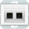 Kompiuterio lizdas VILMA XP 500 be rėmelio, 2 vietų (2xRJ45 CAT5E UTP AMP), baltas