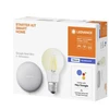 Komplektas- išmanusis garsiakalbis GOOGLE NEST + 6W SMART LED lemputė, E27