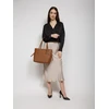 Koniakowa skórzana torebka shopper Michael Kors 35S5GV6T7L