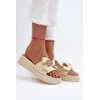 Kreminės platforminės basutės su kaspinu Step in style