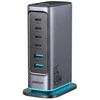 Įkroviklis Joyroom JR-TCM02 GaN 65W 4xUSB-C 2xUSB-A kištukas UK – pilkos spalvos