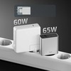 Cuktech 65 W GaN 2 x USB-C 1 x USB-A sieninis įkroviklis – pilkas