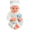 Lean Toys Lėlytė su dryžuotais drabužiais ir priedais, 35 cm