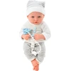 Lean Toys Lėlytė su dryžuotais drabužiais ir priedais, 35 cm