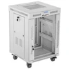 LANBERG laisvai pastatoma stelažinė spintelė 19/15U 600x600 stiklinių durelių LCD plokščias komplektas pilkas V2