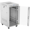 LANBERG laisvai pastatoma stelažinė spintelė 19/22U 600x800 stiklinių durelių LCD plokščias komplektas pilkas V2