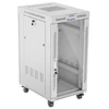 LANBERG laisvai pastatoma stelažinė spintelė 19/22U 600x800 stiklinių durelių LCD plokščias komplektas pilkas V2