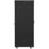 LANBERG FF01-8227-23BL laisvai pastatomas stovas 19 colių savaime surenkamas plokščias paketas 27U/800x1200mm juodas tinklinės durys LCD