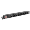 LANBERG stovas PDU Pro 19 colių 1U 16A 7x Shuko 2m pėdos