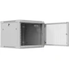 Prie sienos montuojama rack spintelė 19" 9U 600x600 pilkos spalvos perforuotos durelėmis Lanberg (plokštos konstrukcijos)