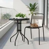 Lauko baldų komplektas Apvalus sodo stalas 60 cm, grūdinto stiklo stalas sodui, terasai ar balkonui, juodas MultiGarden