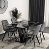 Lauko baldų komplektas Mebel Elite Stalo ir 4 kėdžių komplektas CLARK ir RICK, 120–160 cm, juodas ir pilkas