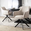 Lauko baldų komplektas IBIZA išskleidžiamo stalo komplektas, 160–240 cm, juodas marmuras, ir 4 apmuštos kėdės, MUMBAI, kreminės spalvos, modernus