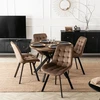 Lauko baldų komplektas Išskleidžiamas valgomojo stalas Modern 100–250 cm su 4 veliūrinėmis kėdėmis RICK – rustikalus ąžuolas / juoda / ruda