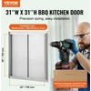 VEVOR BBQ prieigos durys, 790x790 mm dvigubos