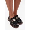 Leather Lacquered Ladies Moccasins With Separate Detail D&amp;A MR52-173 Juodas
