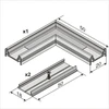 LED juostos profilio SURFACE10 kampinis sujungimas L (anoduotas)