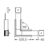 LED juostos profilio VARIO30-07 90 laipsnių kampinis sujungimas, juodai anoduotas