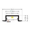 LED juostos profilis BEGTIN12 J/S, neanoduotas aliuminis, 1m
