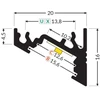 LED juostos profilis CORNER10 BC/UX, neanoduotas aliuminis, 1m