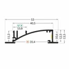 LED juostos profilis FLAT8 H/UX, juodas, 2m