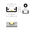 LED juostos profilis FLOOR8 K, anoduotas aliuminis, 2m