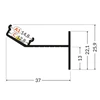 LED juostos profilis GLOW12 UP A1C, anoduotas aliuminis, 3m