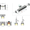 LED juostos profilis HOOD14 F/UI, anoduoto aliuminio, 2m