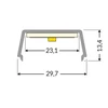 LED juostos profilis NAMI23, anoduotas aliuminis, 2m