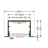 LED juostos profilis VARIO30-07 ACDE-9/U9, juodas, 2m