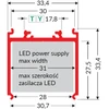 LED juostos profilis VARIO30-08, skirtas maitinimo šaltiniui uždengti, neanoduotas aliuminis, 2m