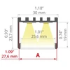 LED paviršinis profilis 3035-O, anoduoto sidabro sp., 3m