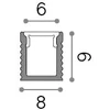 LED paviršinis profilis SLOT, baltas, 2m, 346243
