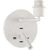 LED sieninis šviestuvas STILO, E27, baltas, su 3W 3000K LED skaitymo šviestuvėliu ir USB bei USB C jungtimis, A8202083BSP