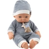 Lean Toys Lėlė kūdikis su pilka pižama ir kepuryte 24 cm