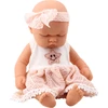 Lean Toys Lėlė kūdikis su rausva suknele ir lankeliu 24 cm