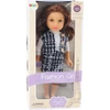 Lean Toys Lėlė su elegantiškais languotais drabužiais ir rudais plaukais