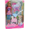 Lean Toys Anlily lėlė su vežimėliu ir šunimi