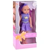 Lean Toys Lėlė su violetine suknele ir šukuosena