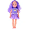 Lean Toys Lėlė su violetine suknele ir šukuosena