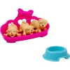 Lean Toys Lėlė su ilgais plaukais ir trimis šuniukais guolyje