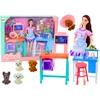 Lean Toys Lėlių veterinarijos priežiūros rinkinys su biuro baldais ir gyvūnais